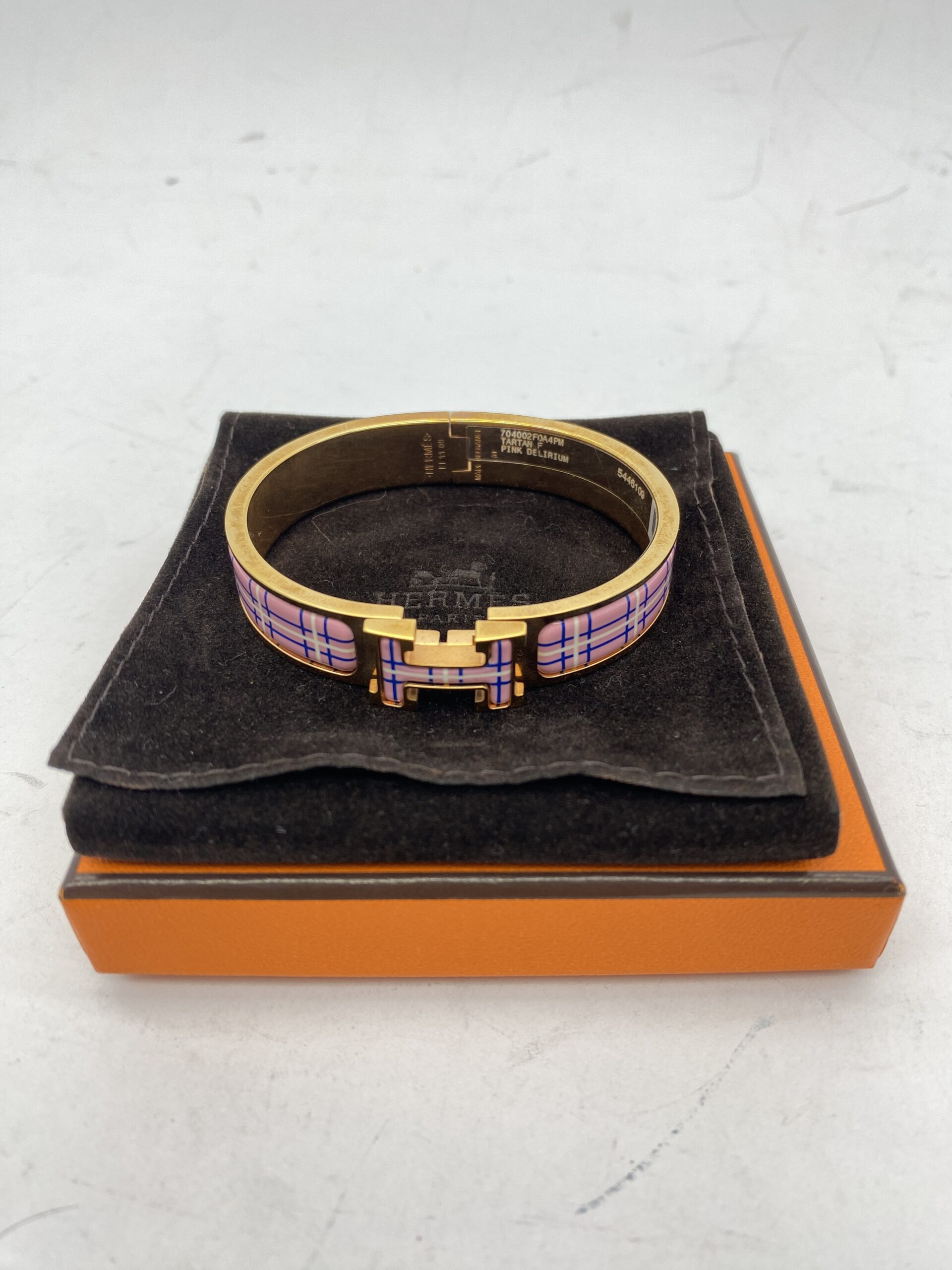 Hermes Clic Clac Tartan Pink Delirium