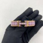 Hermes Clic Clac Tartan Pink Delirium