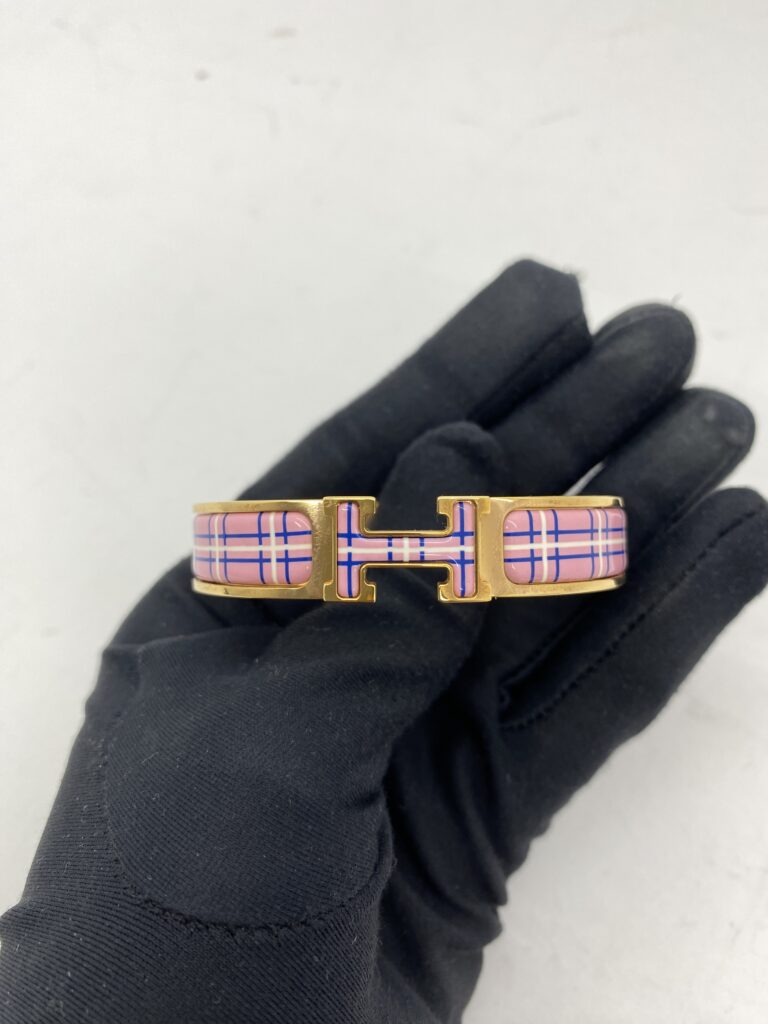 Hermes Clic Clac Tartan Pink Delirium