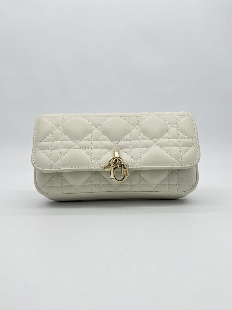Dior My D Talk Phone Pouch Cannage Lambskin Latte GHW