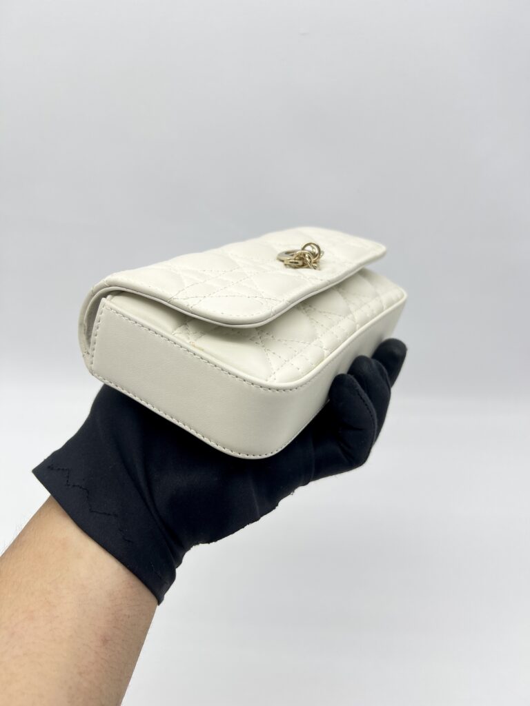 Dior My D Talk Phone Pouch Cannage Lambskin Latte GHW