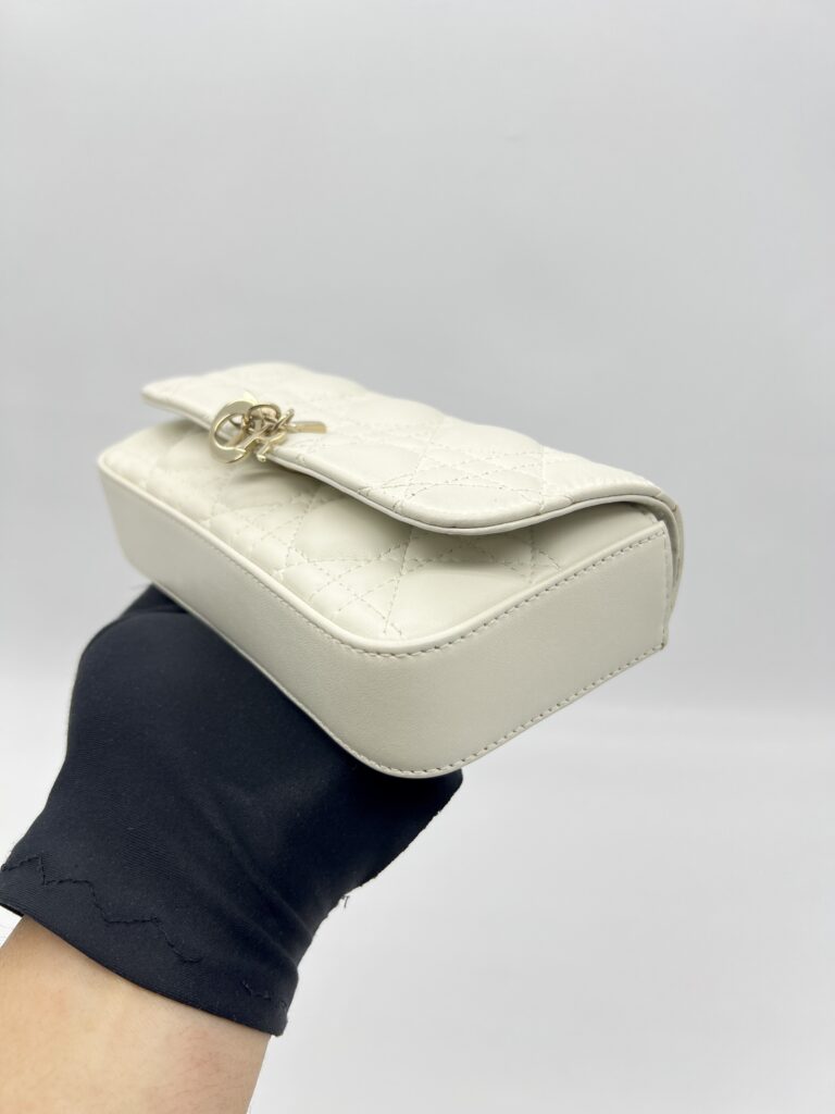 Dior My D Talk Phone Pouch Cannage Lambskin Latte GHW