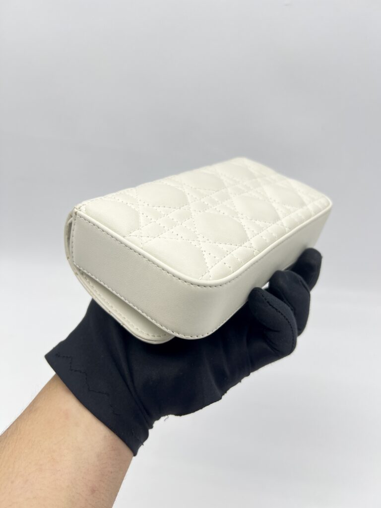 Dior My D Talk Phone Pouch Cannage Lambskin Latte GHW