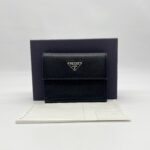 Prada Trifold Wallet Saffiano Black SHW