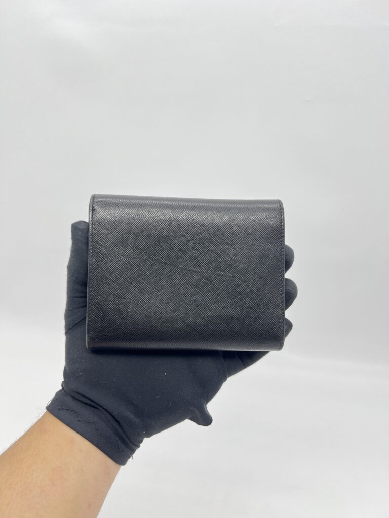 Prada Trifold Wallet Saffiano Black SHW