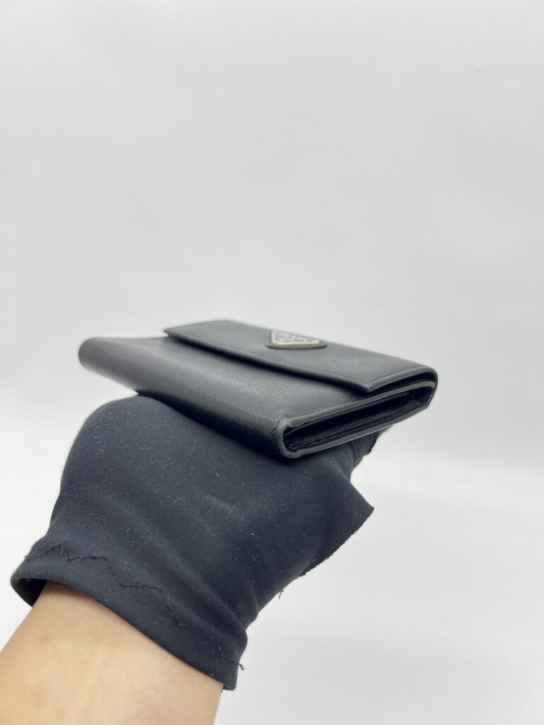 Prada Trifold Wallet Saffiano Black SHW