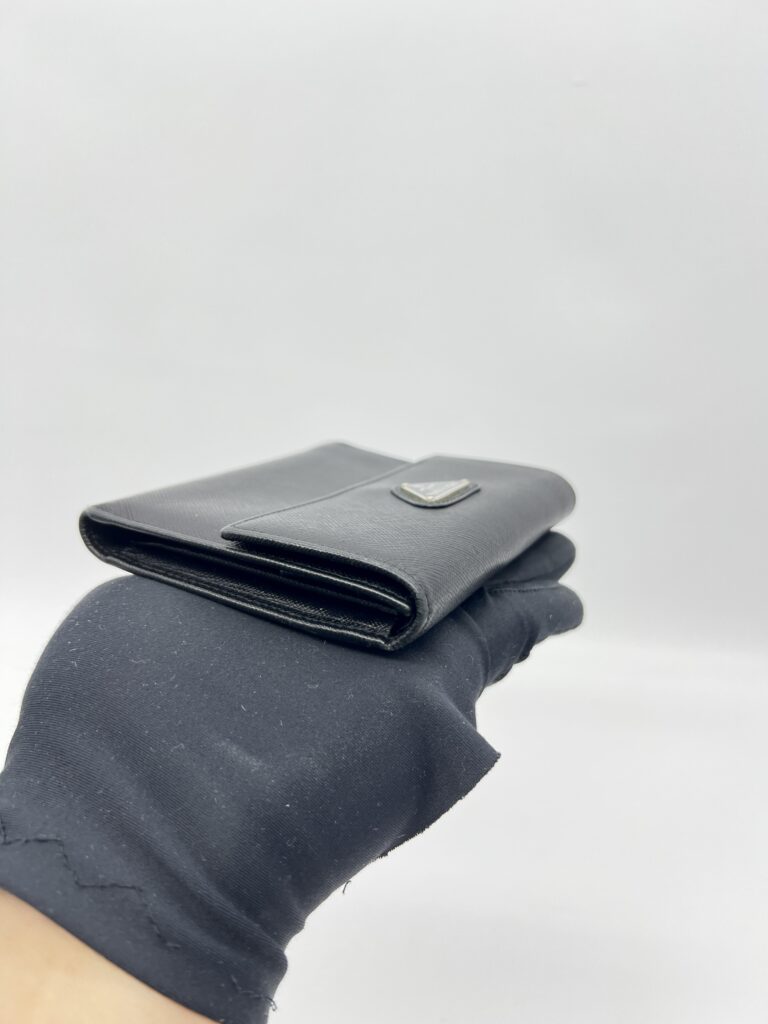 Prada Trifold Wallet Saffiano Black SHW
