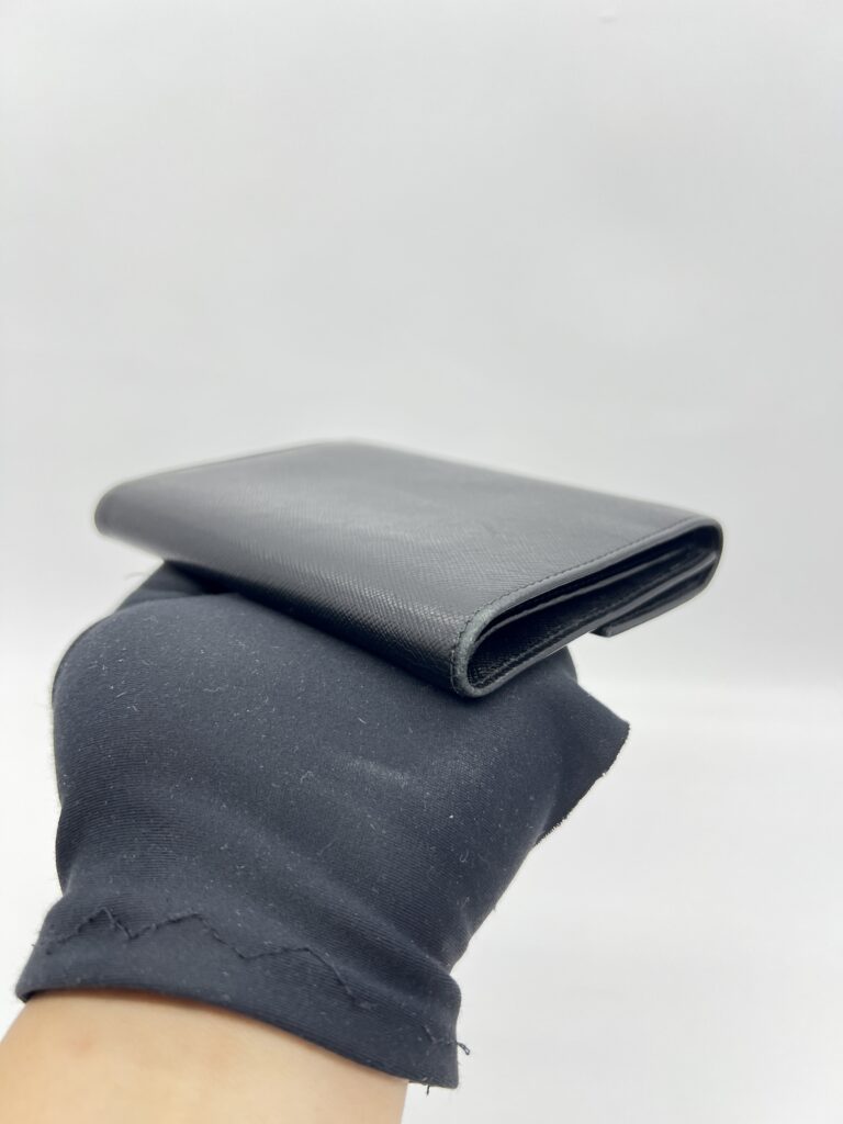 Prada Trifold Wallet Saffiano Black SHW