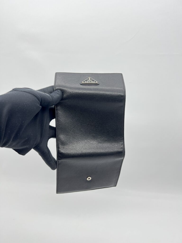 Prada Trifold Wallet Saffiano Black SHW