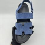Hermes Genius Homme Sandal Suede Bleu Turquin