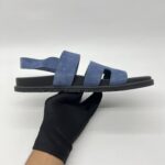 Hermes Genius Homme Sandal Suede Bleu Turquin