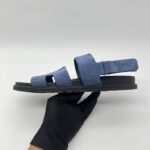 Hermes Genius Homme Sandal Suede Bleu Turquin