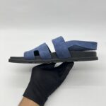 Hermes Genius Homme Sandal Suede Bleu Turquin