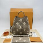 Louis Vuitton NeoNoe MM Monogram Empreinte Giant Tourterelle Crème GHW