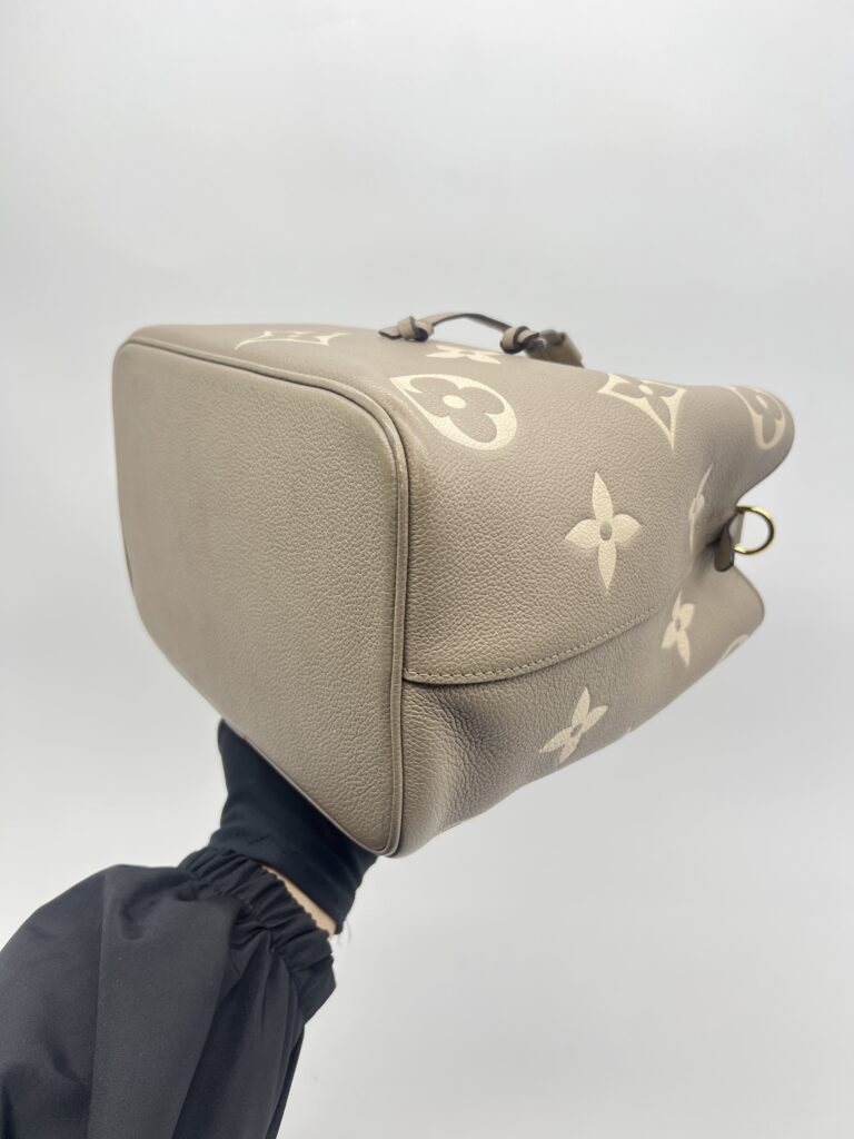 Louis Vuitton Neo Noe MM Monogram Empreinte Giant Tourterelle Creme GHW