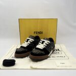 Fendi Match Trainers Sneakers FF Canvas/Suede Black/Brown