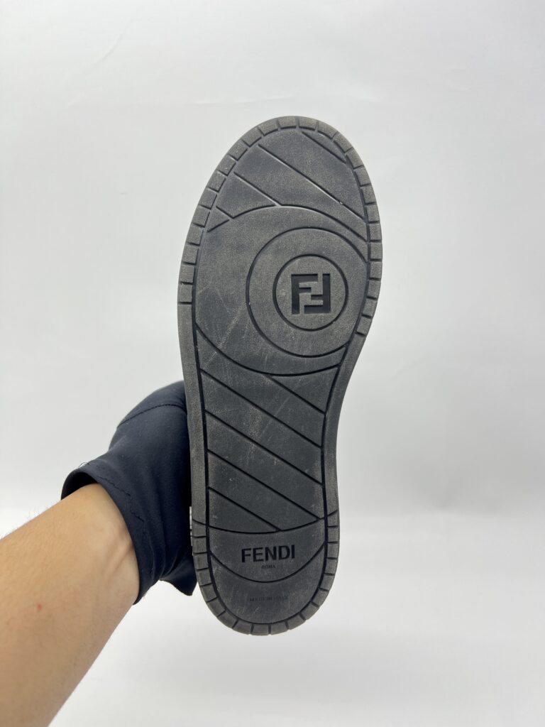 Fendi Match Trainers Sneakers FF Canvas/Suede Black/Brown