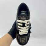 Fendi Match Trainers Sneakers FF Canvas/Suede Black/Brown