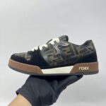 Fendi Match Trainers Sneakers FF Canvas/Suede Black/Brown