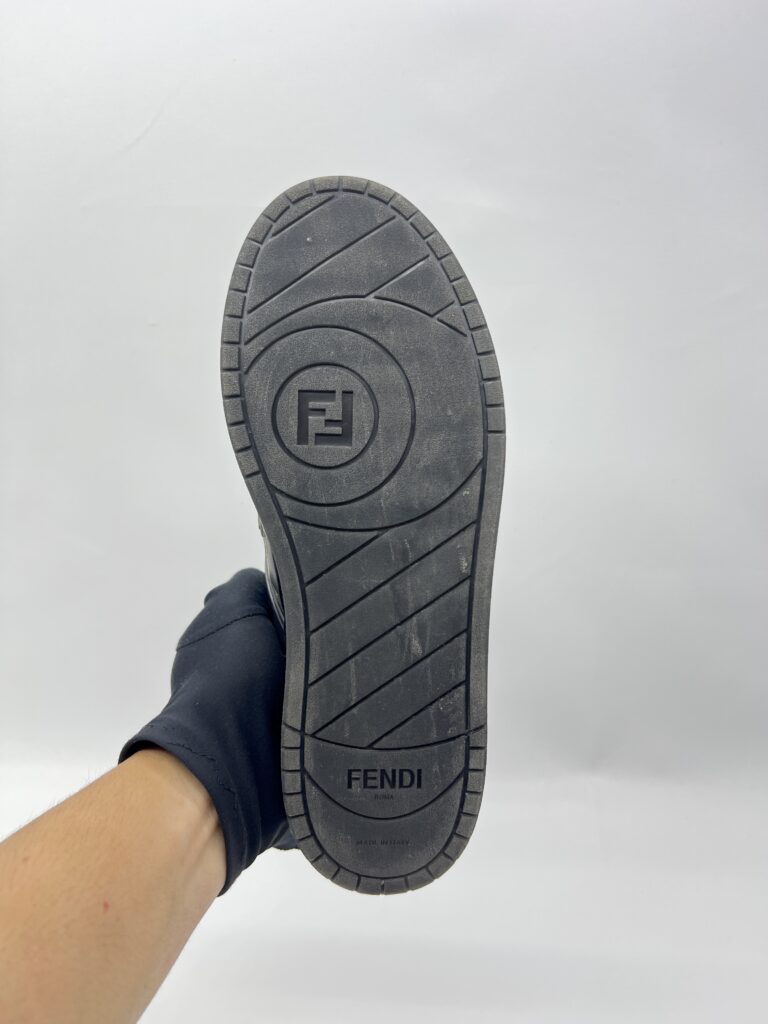 Fendi Match Trainers Sneakers FF Canvas/Suede Black/Brown