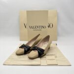 Velentino Bowow 45 Pump Heels Nude Black