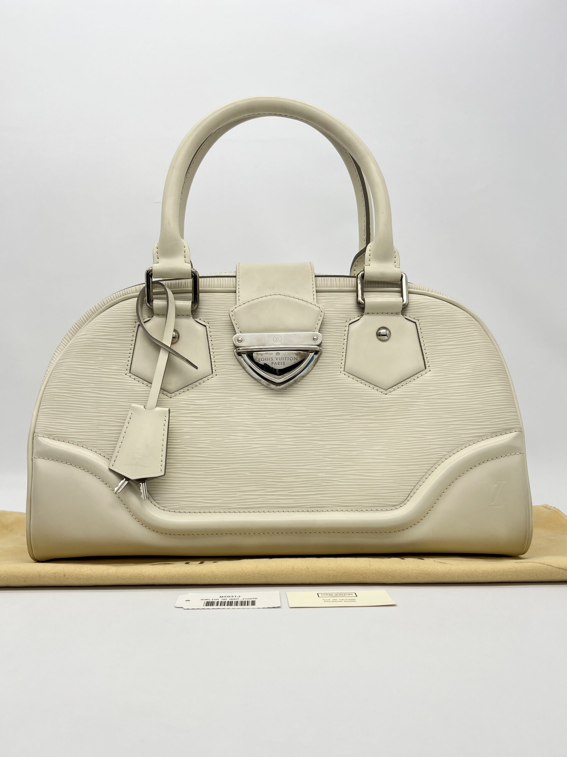 Louis Vuitton Bowling Montaigne GM Epi White SHW