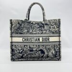 Dior Large Book Tote Blue And Ecru Toile De Jouy Reverse Embroidery Canvas