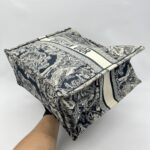 Dior Large Book Tote Blue And Ecru Toile De Jouy Reverse Embroidery Canvas