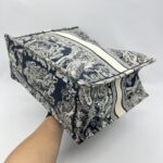 Dior Large Book Tote Blue And Ecru Toile De Jouy Reverse Embroidery Canvas