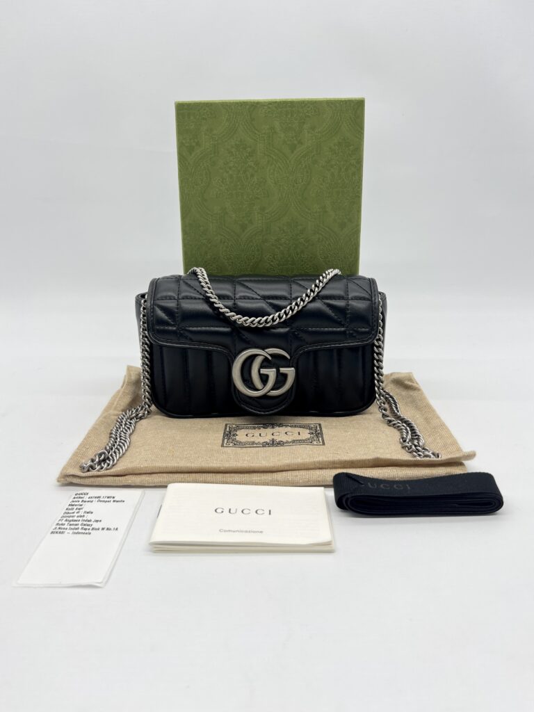 Gucci Marmont Super Mini Geometric Black SHW