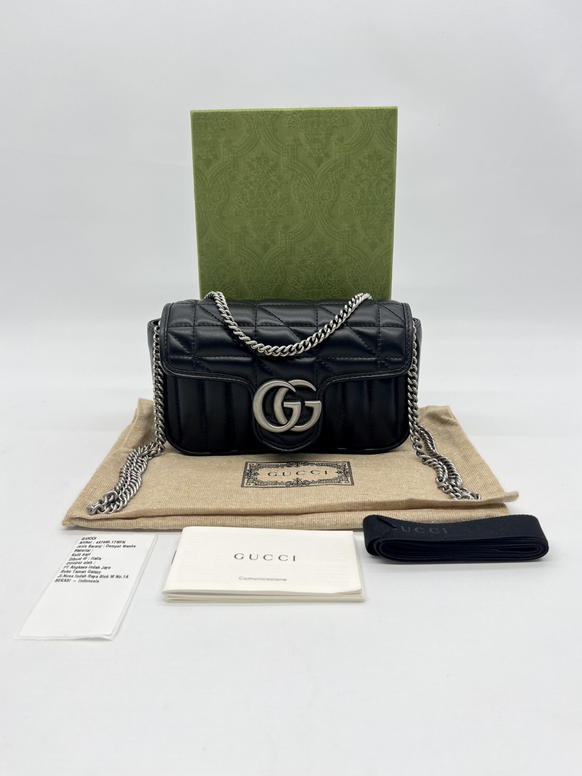Gucci Marmont Super Mini Geometric Black SHW