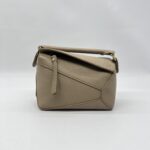 Loewe Mini Puzzle Edge Grained Taupe GHW