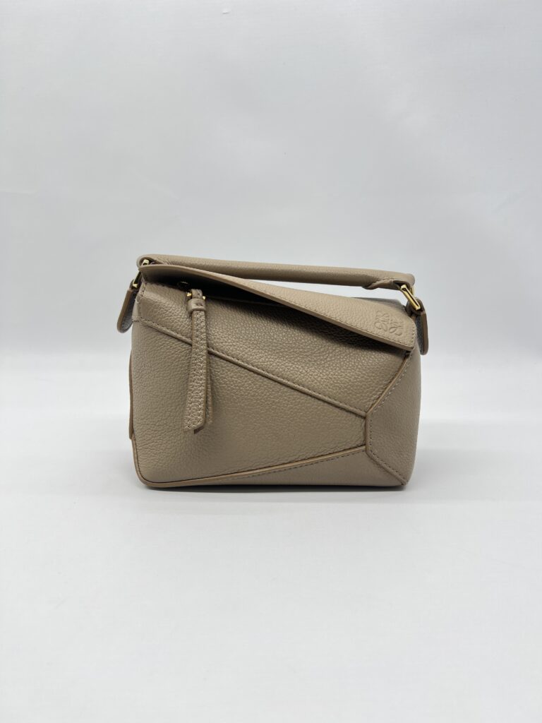 Loewe Mini Puzzle Edge Grained Taupe GHW