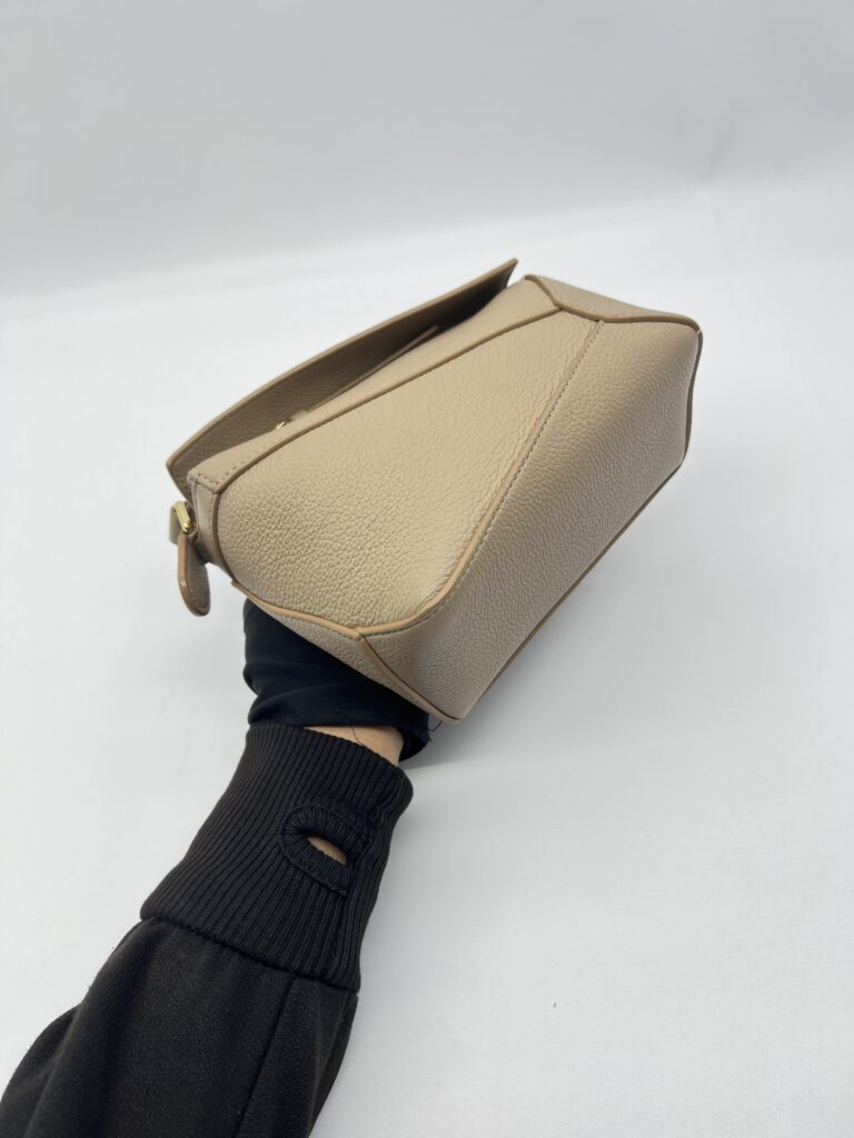 Loewe Mini Puzzle Edge Grained Taupe GHW