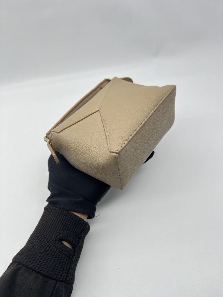 Loewe Mini Puzzle Edge Grained Taupe GHW
