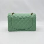 Chanel Small Classic D Flap Caviar Light Green SHW