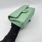 Chanel Small Classic D Flap Caviar Light Green SHW