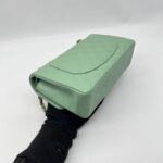 Chanel Small Classic D Flap Caviar Light Green SHW