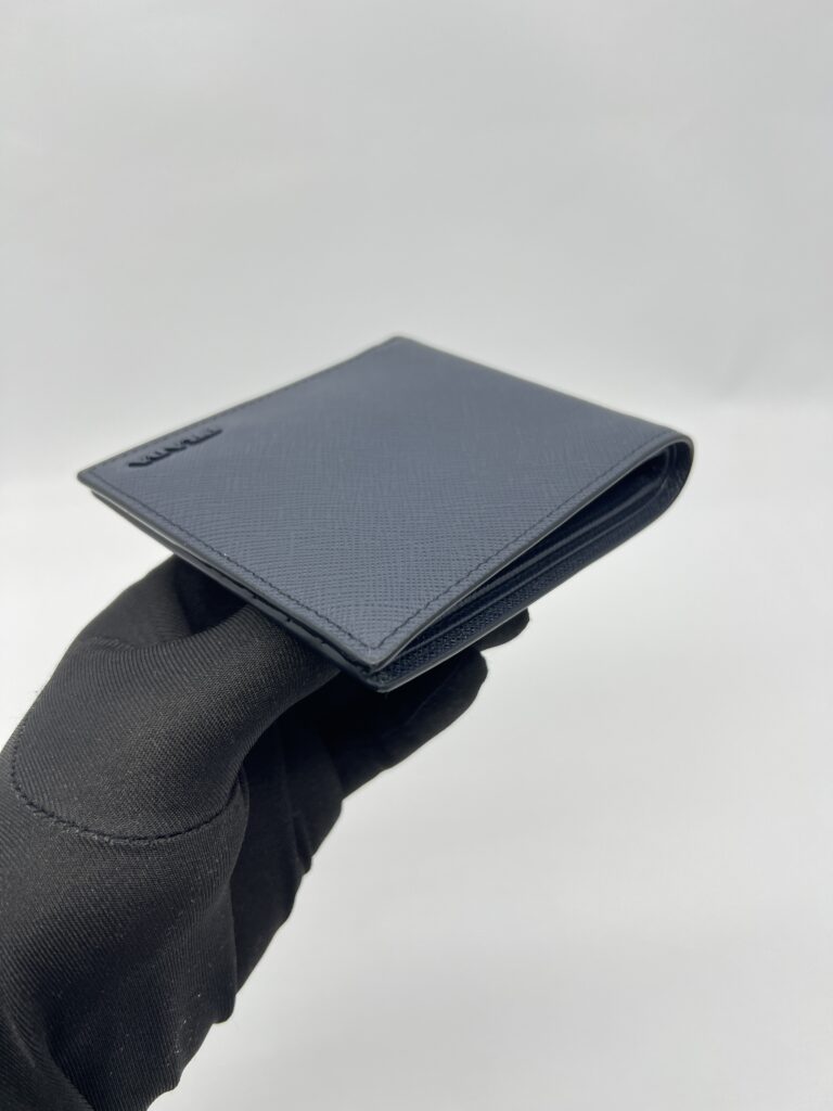 Prada Bifold Wallet Saffiano Navy Bal Tico