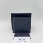 Prada Bifold Wallet Saffiano Navy Bal Tico