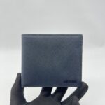 Prada Bifold Wallet Saffiano Navy Bal Tico
