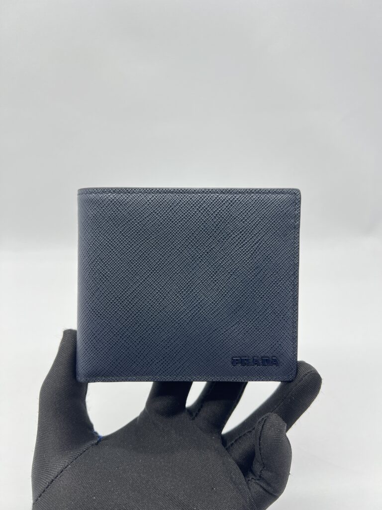 Prada Bifold Wallet Saffiano Navy Bal Tico