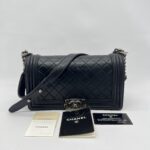 Chanel Boy 25 Lambskin Black RHW
