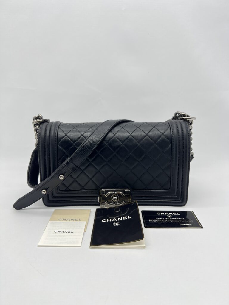Chanel Boy 25 Lambskin Black RHW