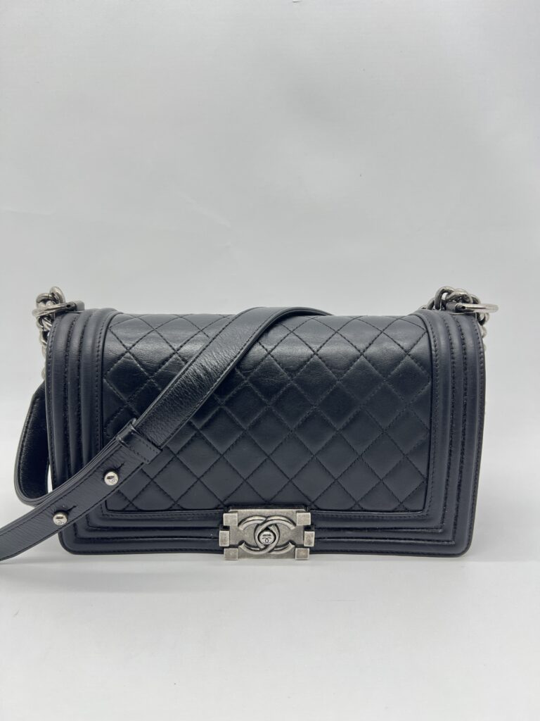 Chanel Boy 25 Lambskin Black RHW