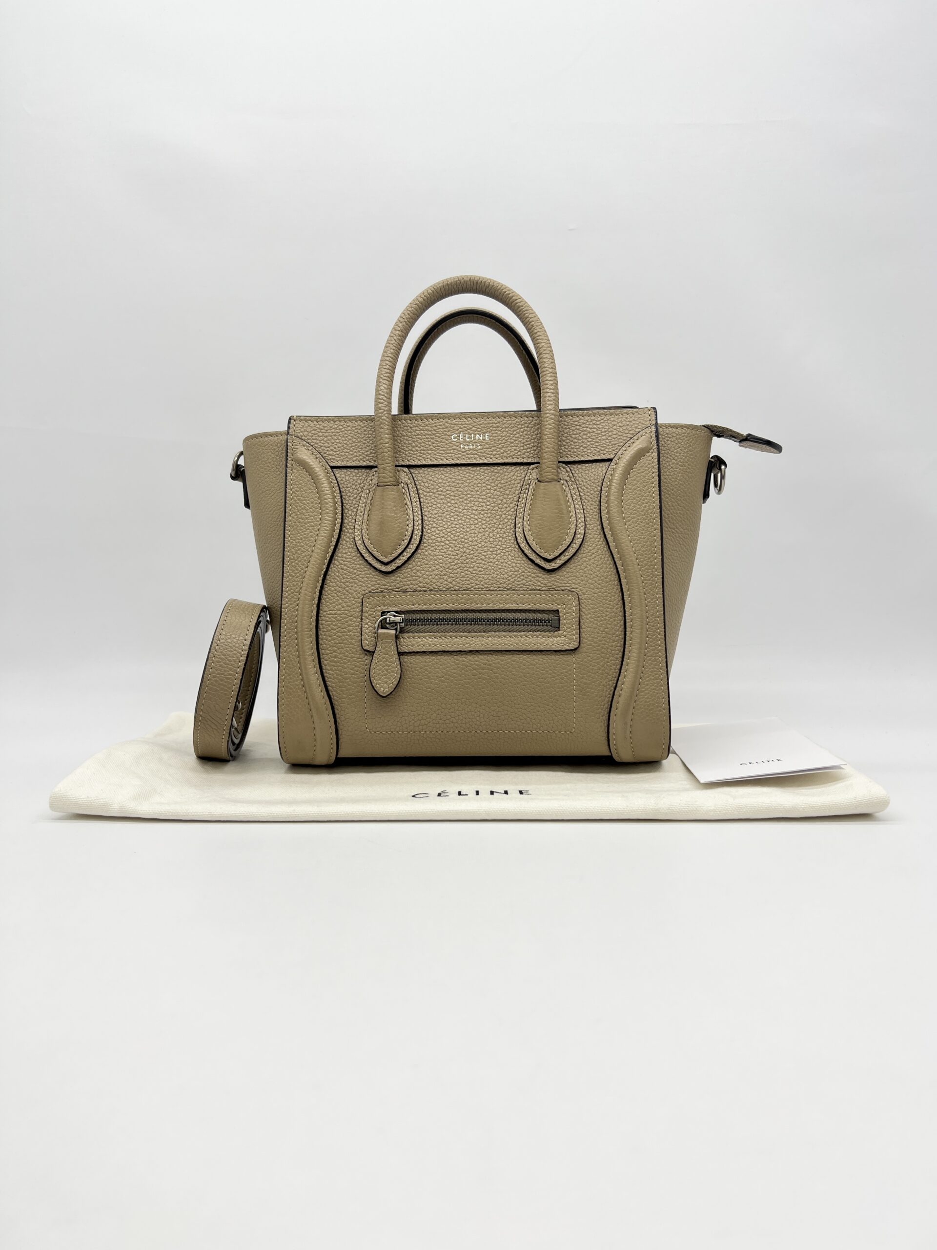Celine Mini Luggage Taupe Caramel SHW