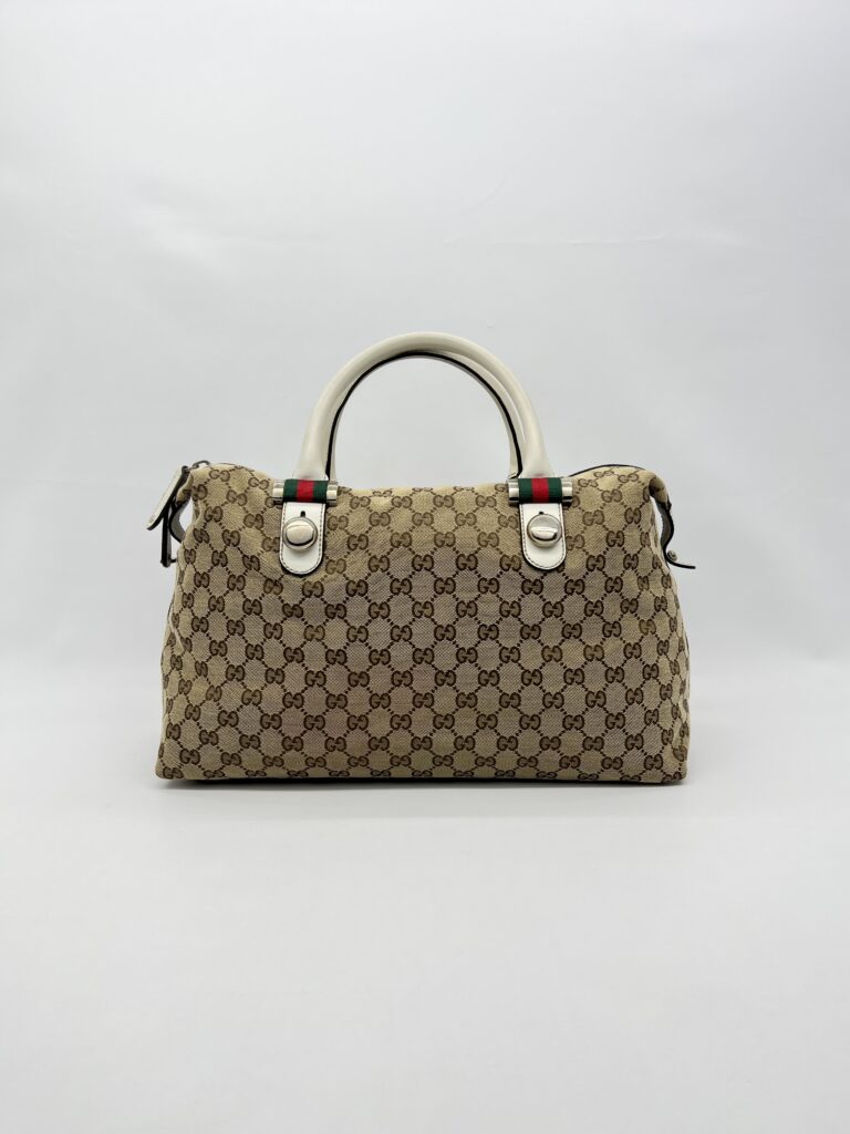 Gucci Match Ball Boston GG Canvas Beige White SHW