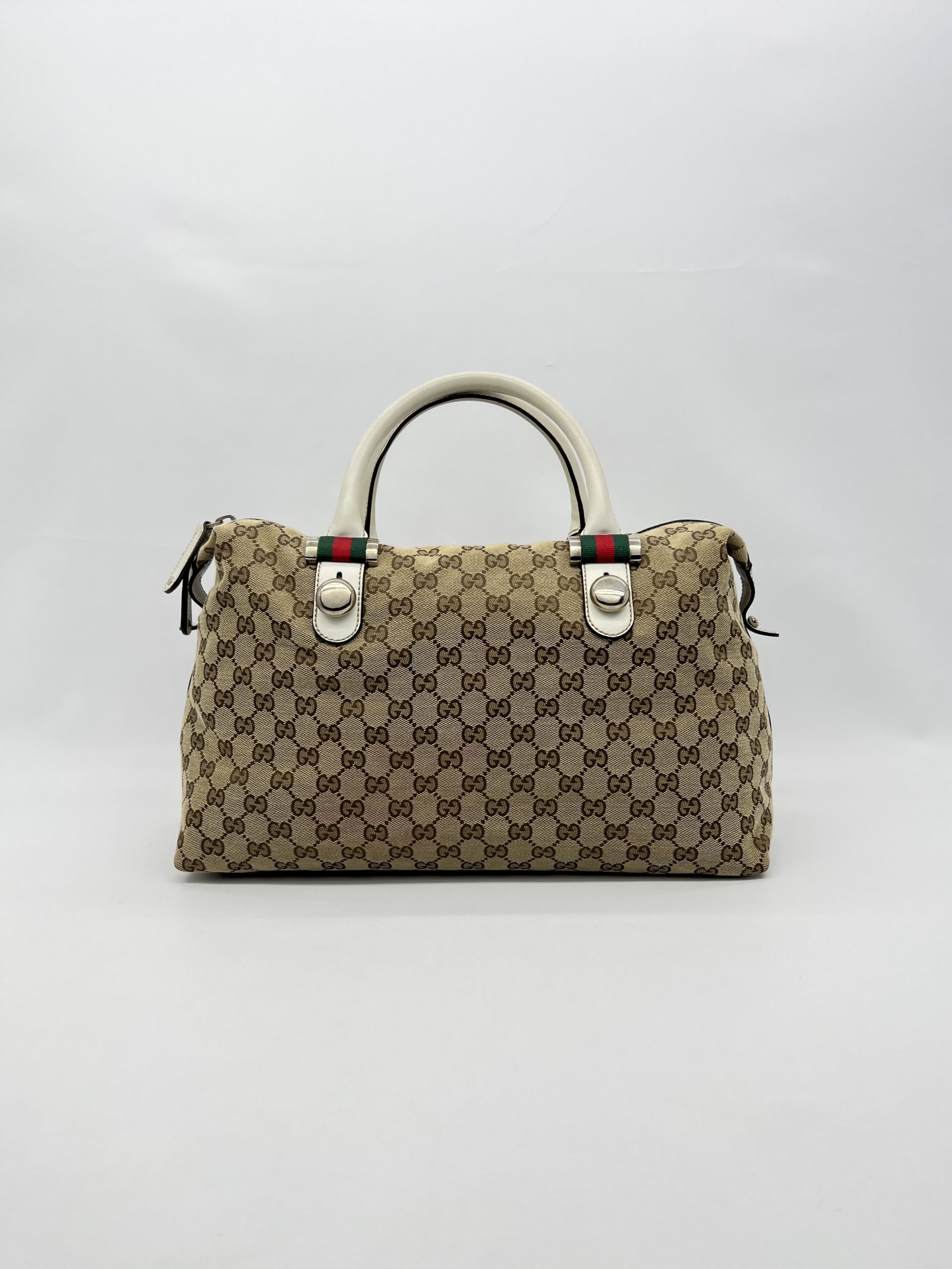 Gucci Match Ball Boston GG Canvas Beige White SHW