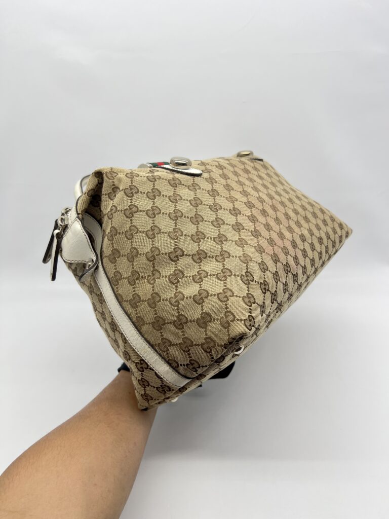 Gucci Match Ball Boston GG Canvas Beige White SHW