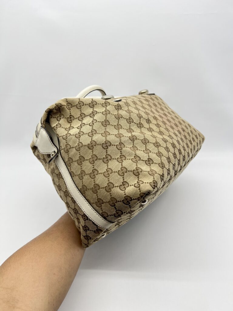 Gucci Match Ball Boston GG Canvas Beige White SHW
